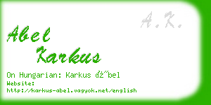 abel karkus business card